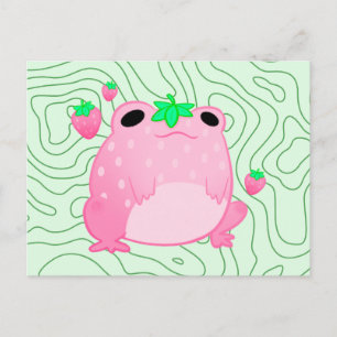 Carte Postale Faire-part Grenouille Kawaii Strawberry Softcore