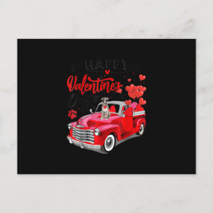 Carte Postale Faire-part Greyhound Red Truck Valentines Day Funny Dog