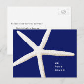 Carte Postale Faire-part Grosse étoile de mer déménagement côte marine cart (Devant / Derrière)