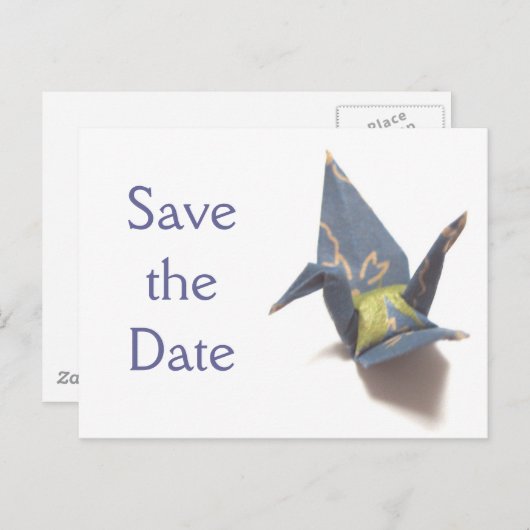 Carte Postale Faire-part Grue en papier (Devant / Derrière)