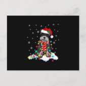 Carte Postale Faire-part guirlande de noël avec schnauzer mignon et chapeau (Devant)