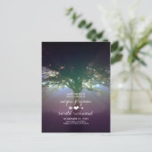 Carte Postale Faire-part Guirlande Lumineuse Arbre Rustique Save the Date (Debout devant)