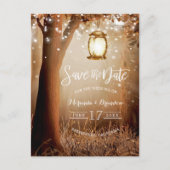 Carte Postale Faire-part Guirlande Lumineuse de Campagne Chic Rustique Save (Devant)