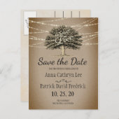 Carte Postale Faire-part Guirlande lumineuse rustique "Enracinée dans l'amo (Devant / Derrière)