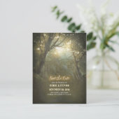 Carte Postale Faire-part Guirlandes lumineuses de forêt rustique pour annon (Debout devant)