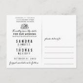 Carte Postale Faire-part Halloween Brown gothique AMOUR Enregistrer la date (Dos)