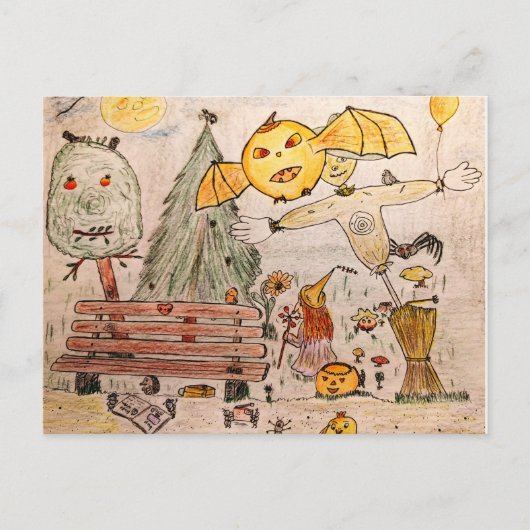 Carte Postale Faire-part Halloween in your backyard (Devant)