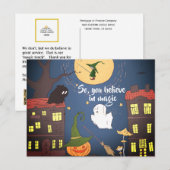 Carte Postale Faire-part Halloween Merci immobilier d'entreprise hypothécai (Devant / Derrière)