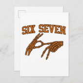 Carte Postale Faire-part Halloween Six Seven Meme Langage des signes 67 Maç (Devant / Derrière)