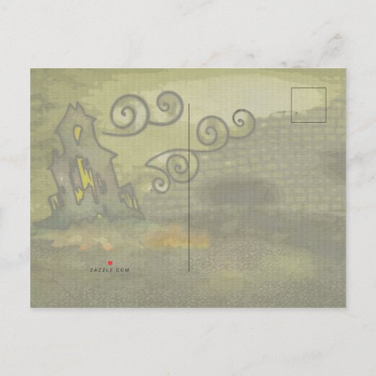 Carte Postale Faire-part HALLOWEEN Whimsical Graveyard de minuit (Dos)