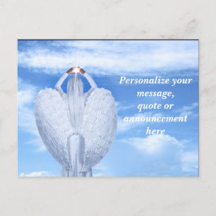 Carte Postale Faire-part Halo d'ange et ailes personnalisés