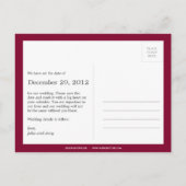 Carte Postale Faire-part Hanging Snowflakes Photo Enregistrer La Date (Roug (Dos)