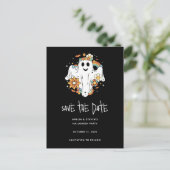 Carte Postale Faire-part Happy Ghost Retro Hippie Vibe Halloween (Debout devant)