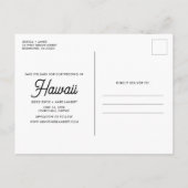 Carte Postale Faire-part Hawaii Beach Destination Mariage Enregistrer la da (Dos)