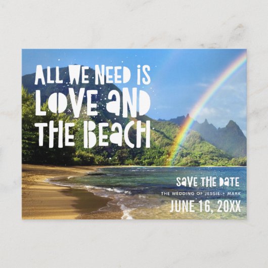Carte Postale Faire-part Hawaii Beach Wedding Save the Dates (Devant)
