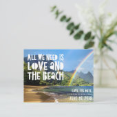 Carte Postale Faire-part Hawaii Beach Wedding Save the Dates (Debout devant)