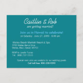 Carte Postale Faire-part Hawaii Sauvegarder la date (océan aqua) (Dos)