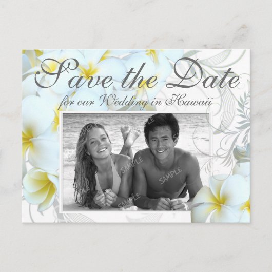 Carte Postale Faire-part Hawaiian Destination Wedding Save the Date Cards (Devant)