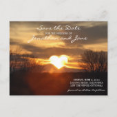 Carte Postale Faire-part Heart Sunset Mariage romantique Enregistrer la dat (Devant)
