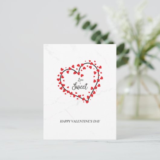 Carte Postale Faire-part Heart with Hearts Love is Sweet Quote Design (Debout devant)
