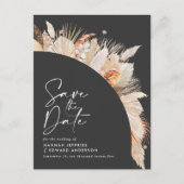 Carte Postale Faire-part Herbe de pampas botanique noire élégante moderne (Devant)