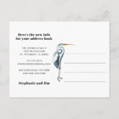 Carte Postale Faire-part Héron bleu Front au bord de l'eau Typographie Gras (Dos)