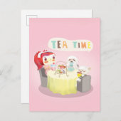 Carte Postale Faire-part Heure du thé (Devant / Derrière)