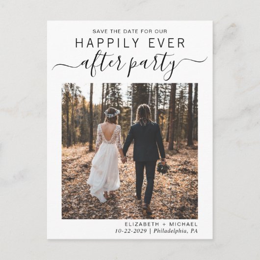 Carte Postale Faire-part Heureusement Jamais Après Mariage Réception Enregi (Devant)