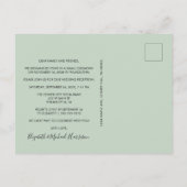 Carte Postale Faire-part Heureux Jamais après la photo du parti Sage Vert M (Dos)