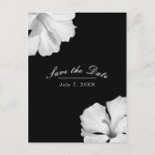 Carte Postale Faire-part Hibiscus blanc chic tropical noir Enregistrer la d (Devant)