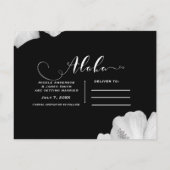 Carte Postale Faire-part Hibiscus blanc, chic tropical noir, Save the Date (Dos)