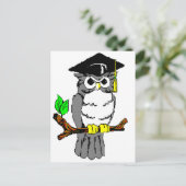 Carte Postale Faire-part Hibou d'obtention du diplôme (Debout devant)