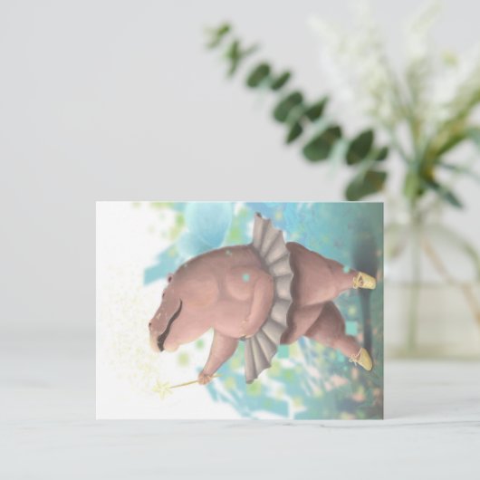 Carte Postale Faire-part Hippo dansant (Debout devant)
