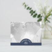 Carte Postale Faire-part Hippocampe Blue Wave Mariage Remerciements ID836 (Debout devant)