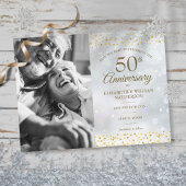 Carte Postale Faire-part Hiver Golden 50th Anniversary Enregistrer la photo