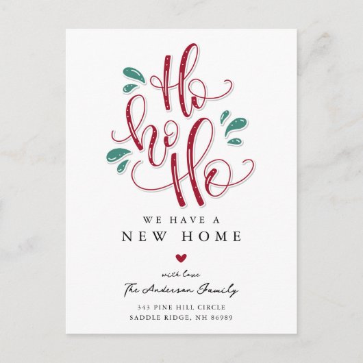 Carte Postale Faire-part Ho Ho Ho Annonce de nouvelle maison (Devant)