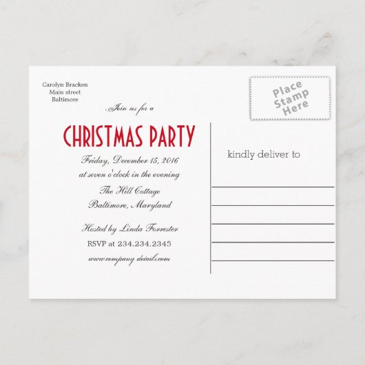 Carte Postale Faire-part Holiday Snowman | Fête de Noël Enregistrer la date (Dos)