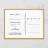 Carte Postale Faire-part Honey Gold Modern Script Mariage Enregistrer La Da (Dos)