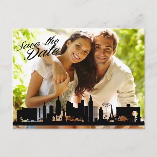 Carte Postale Faire-part Horizon de Las Vegas Votre Photo Enregistrer la Da (Devant)