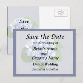 Carte Postale Faire-part Hortensia bleu et violet (Devant / Derrière)