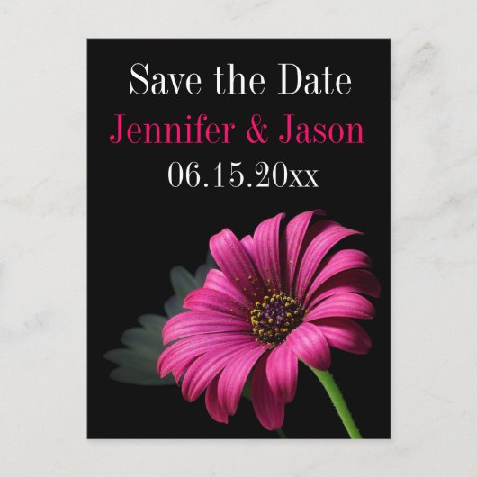 Carte Postale Faire-part Hot rose Fuchsia Gerber Daisy Enregistrer les cart (Devant)