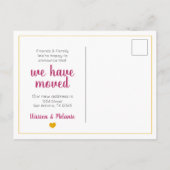 Carte Postale Faire-part Hot Rose & Jaune Maison Sweet Home - Texas Moving (Dos)