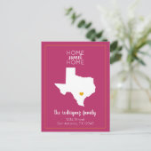 Carte Postale Faire-part Hot Rose & Jaune Maison Sweet Home - Texas Moving (Debout devant)