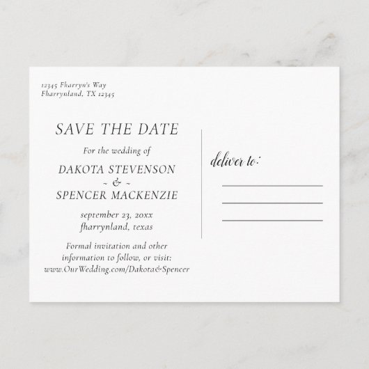 Carte Postale Faire-part Humeur Bohème | Aubergine Violet sarcelle Faire-pa (Dos)