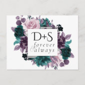 Carte Postale Faire-part Humeur Bohème | Aubergine Violet sarcelle Faire-pa (Devant)