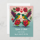 Carte Postale Faire-part Hummingbirds Enregistrer La Date (Devant / Derrière)