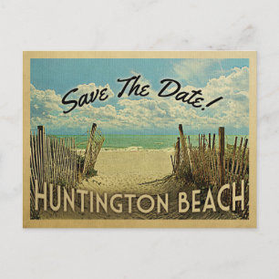 Carte Postale Faire-part Huntington Beach Vintage Économisez La Date