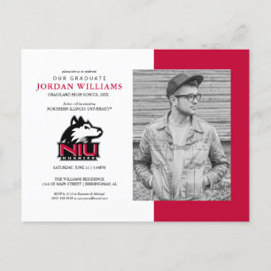 Carte Postale Faire-part Huskies du nord de l'Illinois  Diplôme