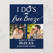 Carte Postale Faire-part I Do's & Free Booze Modern Wedding Enregistrer la (Devant)