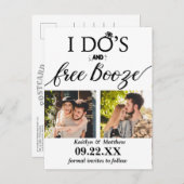 Carte Postale Faire-part I Do's & Free Booze Modern Wedding Enregistrer la  (Devant / Derrière)